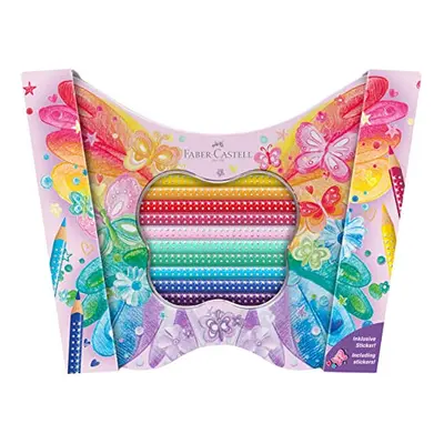 Gift Set - Sparkle Colouring Pencils in Butterfly Shape Tin - x Pencils inc Stickers