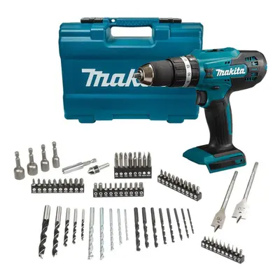 Makita HP488DZ 18v Lithium Combi Hammer Drill Bare Tool - Screwdriver Bit Set