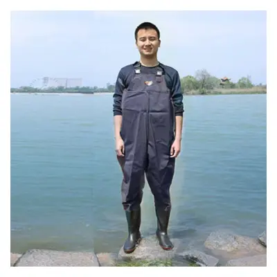 (navy blue, 41) Fishing Waders Wading Pants Clothing Portable Chest Overalls Men&apos;s Waterpro