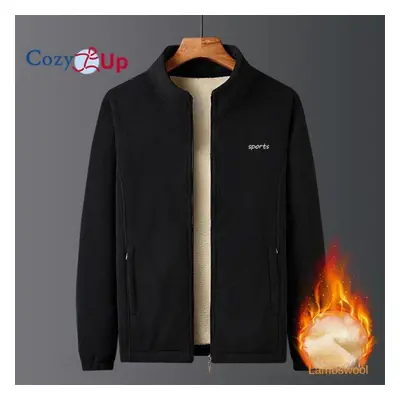 (black, 4XL) Cozy Up Mens Thick Fleece Jackets Men Outwear Sportswear Wool Liner Warm Jackets Co