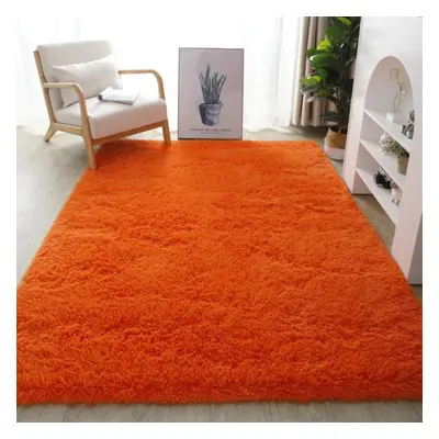 (orange, 120X200cm) Solid Plush Carpets For Living Room Long Piles Furry Carpets Bedroom Home De