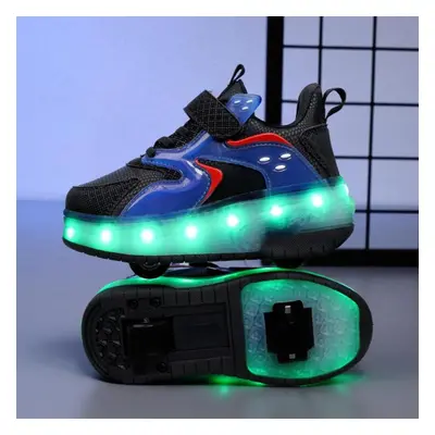 (black, 35) Tuinanle Children&apos;s Led Light Skate Shoes Kids Sneakers For Girl Boy