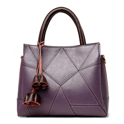 (purple) Johnature Luxury Handbag Fashion Large Capacity Women Bag Soft Leather Casual Tote Soli