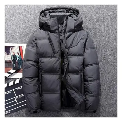 (dark grey, 2XL) Winter Men Jacket Bubble Coat Windbreaker Outwear Coat Parka Warm Overcoat Men 