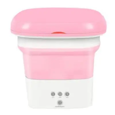 (pink) Set Mini Washing Machine Touch Control Deep Cleaning Labor Saving Convenient Briefs Socks