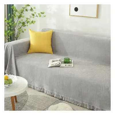 (as the picture, 260x180CM XL) Thicken Chenille Sofa Cover With Tassel Slipcovers Anti Cat Scrat