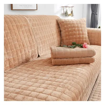 (khaki, 90*210cm) Non-slip Soft Plush Sofa Cover Sofa Cushion Universal Sofe Covers Four Seasons