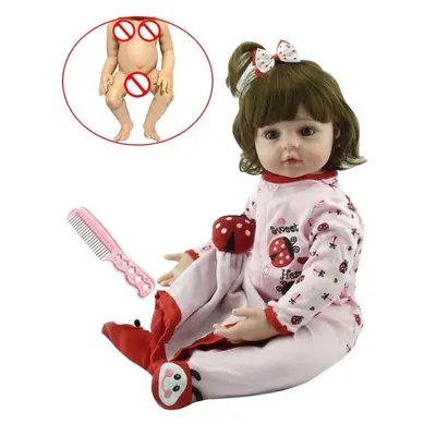 (brown, 48cm, Full Body Silicone) Bzdoll Lifelike Cm Full Silicone Soft Body Girl Boy Reborn Bab