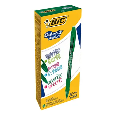 BIC Gel-ocity Illusion Pressure Gel Roller 0.3 mm Box of Green Ref