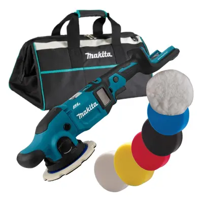 Makita DPO600Z 18v LXT Cordless Brushless Orbital Polisher 150mm + Pads + Bag