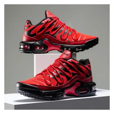 (red, 44) Men Sneakers Running Fashion Outdoor Jogging Sports Shoes Mesh Breathable Cushioning B