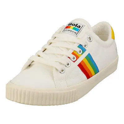 (3) Gola Tennis Mark Cox Rainbow Womens Fashion Trainers in Off White Multicolour