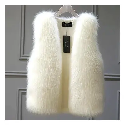 (white, XXL) Autumn And Winter Women&apos;s Vest Fashion Mink Fur Vest Plus Plush Thick Plush Ve