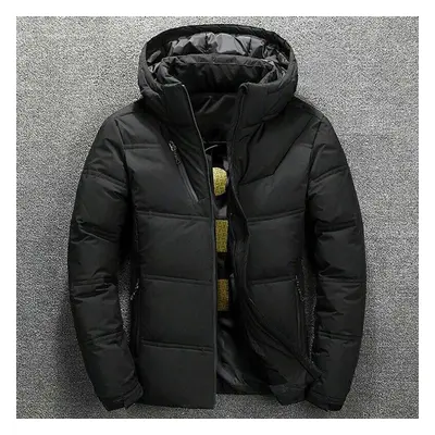 (black, 4XL) Minifann Maijiabao Mens Quilted Down Coats Winter Warm Padded Bubble Puffer Hooded 