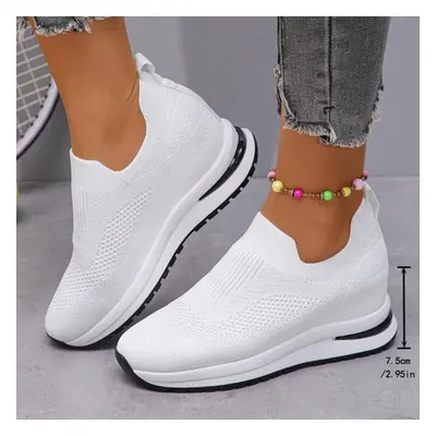 (white, 39) Spring And Autumn New Sports And Leisure Women&apos;s Single Shoes Big Size Lazy Peo