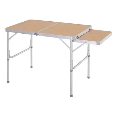 Outsunny 3ft Aluminium Picnic Table w/Side Desktop Outdoor BBQ Party Portable