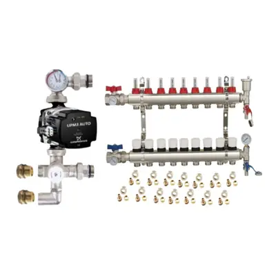 (9 PORT) Water Underfloor Heating Kit - Ports with Pump and Blending Valve Set