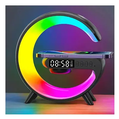 (15W Black) 15W Wireless Charger Stand Pad MultiFunction Charger Stand Pad With RGB Lights