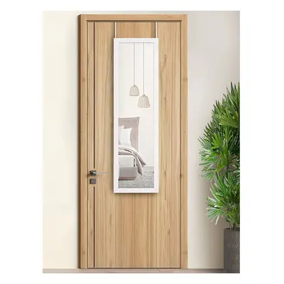 (White) Over the Door Full Length Mirror Black or White Hanging Bedroom Wardrobe Workout