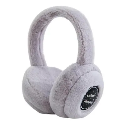 (Grey) Wireless Headset Winter Outdoor Plush Earmuffs Bluetooth Wireless Cute