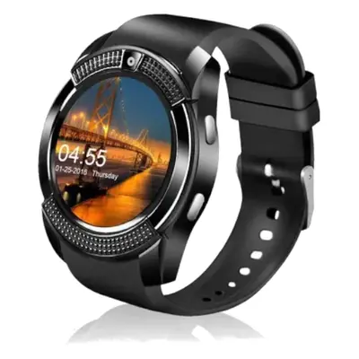 V8 Bluetooth Smart Watch Band Touch Screen Wristband Sport Smartwatch Black