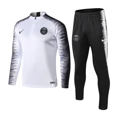 (L) PSG Player Edition Football Training Suit Long Sleeve Tracksuit White/Black