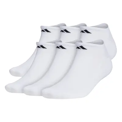 adidas Men's Athletic Cushioned No Show Socks with Arch Compression for a Secure fit 6-Pair Whit