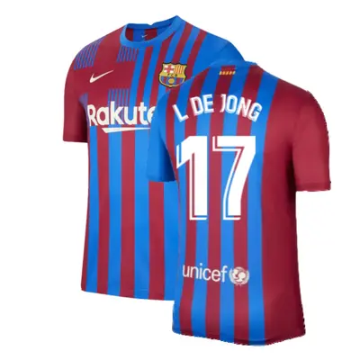 (XL) Barcelona Home Shirt (L DE JONG 17)