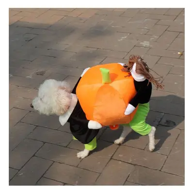 (M) Pet Dog Cat Clothes Carrying Pumpkin Costume Fancy Puppy Apparel Jacket Coat HOT