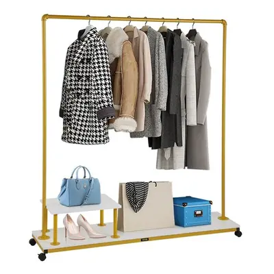 Vevor ZSJJSGWZBDDWCK6EAV0 59.1 x 14.2 x in. Clothing Garment Rack, Gold & White