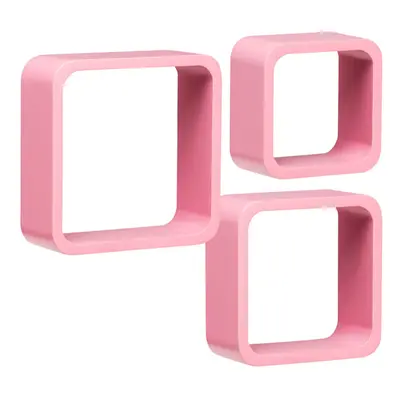 Premier Housewares Pink MDF Wall Cubes - Set of