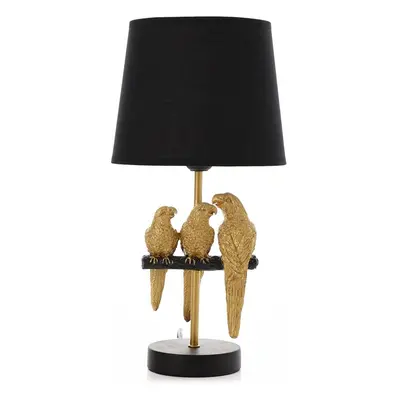 Widdop Hestia Modern Home Gold Table Desk Parrot Lamp with Black Shade