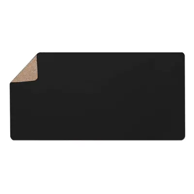 (Black, L) Large Mouse Pad PU Leather Cork Anti-slip Gaming Keyboard Pad Desktop Table Protectiv