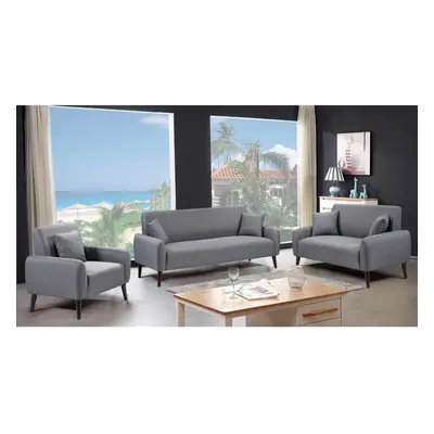 (3+2+1 Full Set) Grey Linen Sofa Set Seater Sofa Seater Sofa And Chair