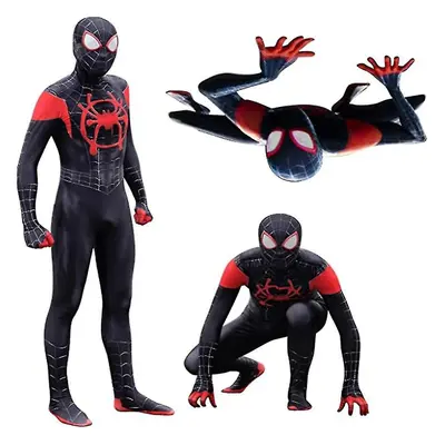 (180) Halloween Christmas Miles Spider-man Cosplay Bodysuit Adults Men Party Fitted Jumpsuit Hal