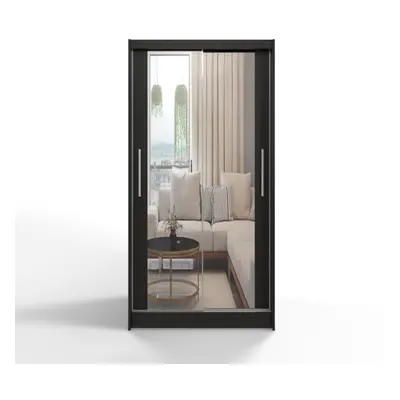 Easy Costa VII Sliding Door Wardrobe 100cm Full Black