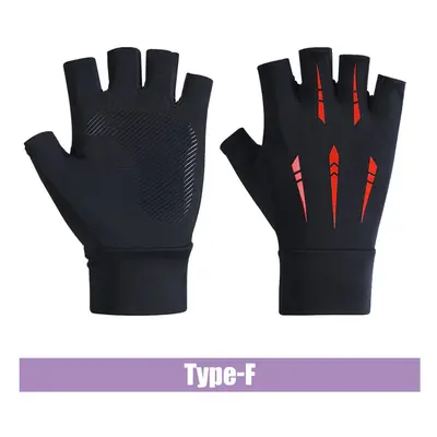 (Black Red, Half Finger) Fishing Catching Gloves Protect Hand Professional Release Anti-slip Fis