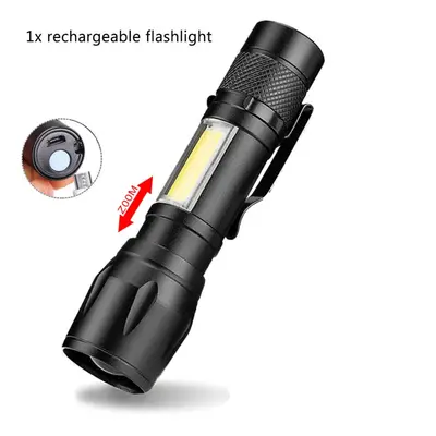 (D Packing) Portable Rechargeable Zoom LED Flashlight Torch Lantern Lighting Modes Camping Light