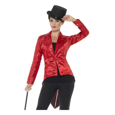 (M, Red) Smiffys Womens/Ladies Sequins Costume Tailcoat