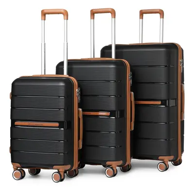 (Black, K2392L CM 20/24/28 suitcase set) British Traveller Hard Shell Suitcase