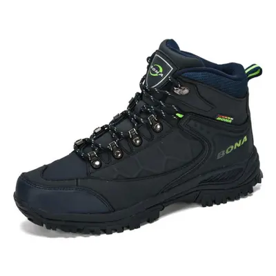 (deep,blue, 45) Bona New Designers Nubuck Leather Hiking Shoes Men Autumn Winter Climbing Boots 