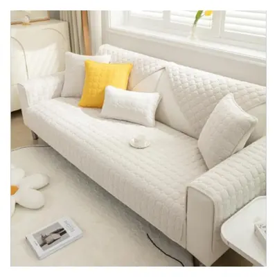 (beige, 110x210cm 1pc) Thicken Plush Sofa Cover European Universal Sofa Towel Cover Slip Resista