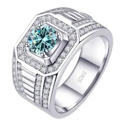 (blue, 13) Bagueringen Carat D Color Real Moissanite Diamond Rings Sterling Silver Jewelry Fashi