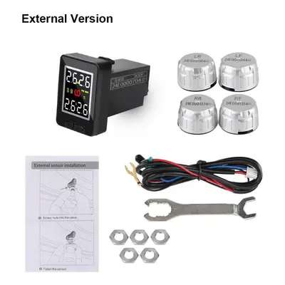 (External Sensors) Wireless For Toyota Save Fuel Tire Pressure Monitor System 4pcs External Inte