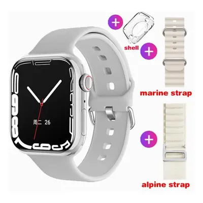 (silver, three straps) Watch Smart Watch Men Body Temperature Bt Call Nfc Always On Display Fitn