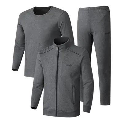 (grey, XXXL) Men Pieces Cotton Sportwear Suit Fitness Comfortable Tracksuit Sport Running Sets -