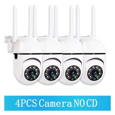 (white, 4PCS EU plug) 200w 5ghz&2.4ghz Wifi Ip Camera Hd 1080p Ir Full Color Night Vision Securi