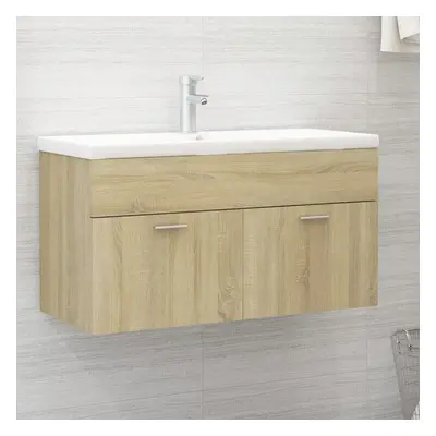 vidaXL Sink Cabinet with Built-in Basin Sonoma Oak Chipboard Rack Vanity Unit