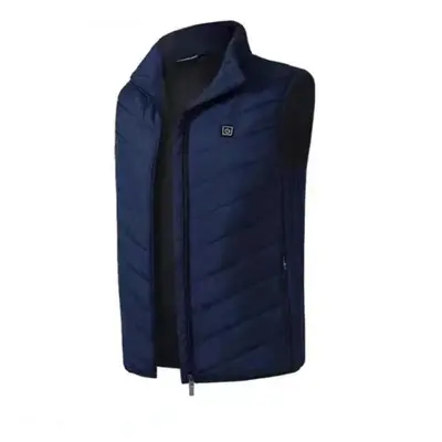 (navy blue, 5XL) Unisex Usb Infrared Heating Zone Vest Jacket Winter Electric Vest