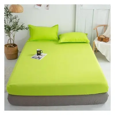 (green, Sheet 220X200x30cm) 99% Waterproof Bed Cover With Elastic Band Solid Fitted Sheet Smooth